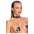 Cottelli - collier tour de cou dentelle perles - noir