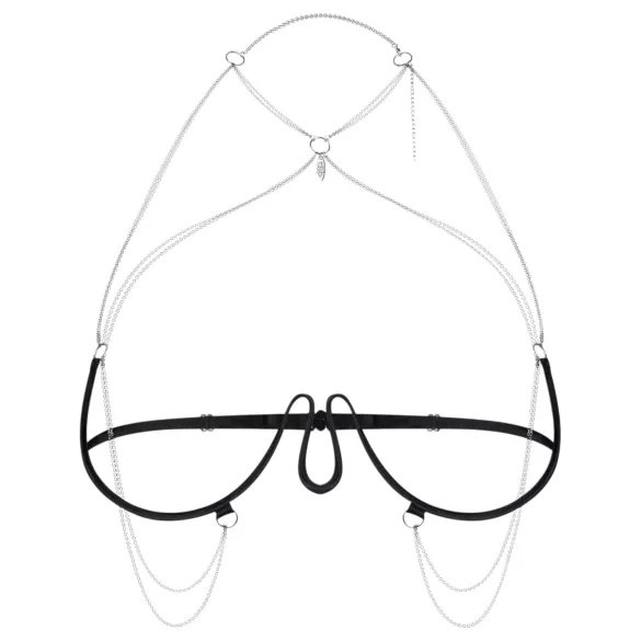 Obsessive - soutien-gorge harnais à chaîne - noir (S-L)