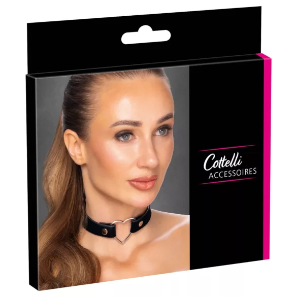 Cottelli - collier tour de cou cœur - noir