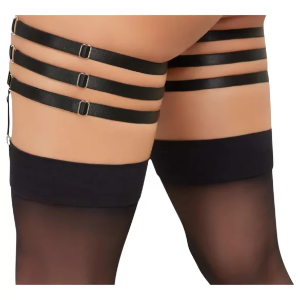 Cottelli - porte-jarretelles effet cuir - noir - L/XL