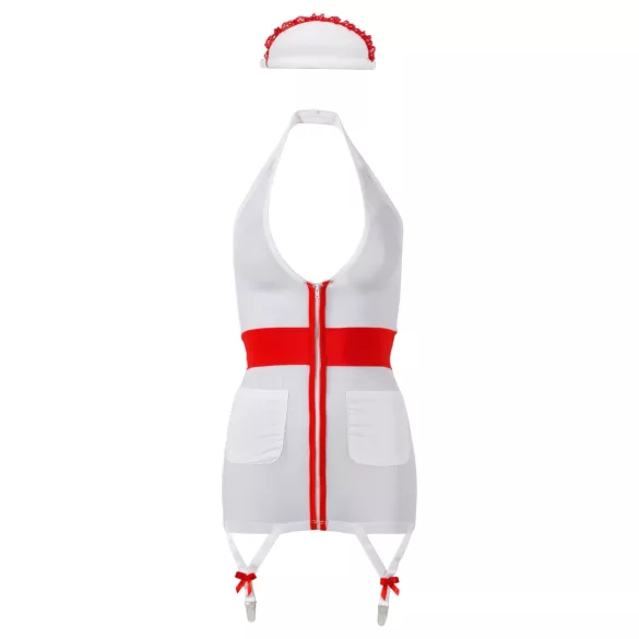 Cottelli - Costume infirmière sexy avec porte-jarretelles - blanc - XL