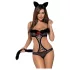 Obsessive - déguisement chat sexy femme - noir - ensemble complet