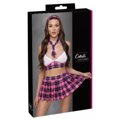   Cottelli - déguisement d’écolière sexy - motif à carreaux rose - set complet