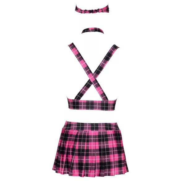 Cottelli - déguisement d’écolière sexy - motif à carreaux rose - set complet