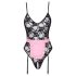 Cottelli - tenue de soubrette transparente (noir-rose) - L