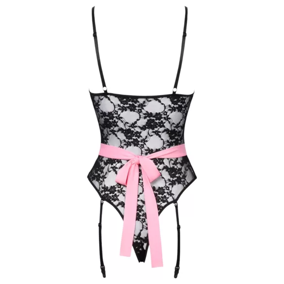 Cottelli - déguisement soubrette transparent - noir rose - L