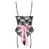 Cottelli - déguisement soubrette transparent - noir rose - L
