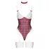Cottelli - body ensemble femme carreaux - rouge