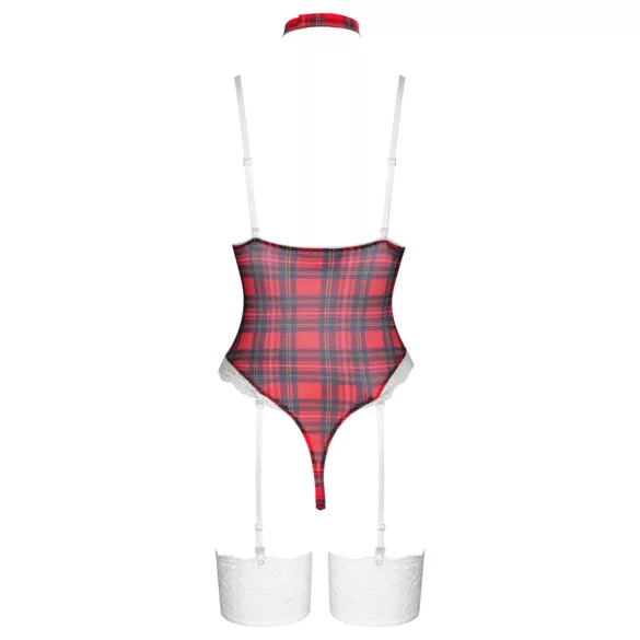 Cottelli - body ensemble femme carreaux - rouge
