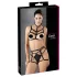 Cottelli - harnais corporel lingerie 3 pièces - noir (S-L)