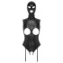 Bad Kitty - body ouvert haut/bas et masque oral - noir - L