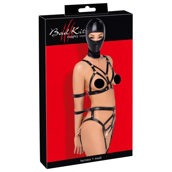 Bad Kitty - harnais corps et masque - noir - S