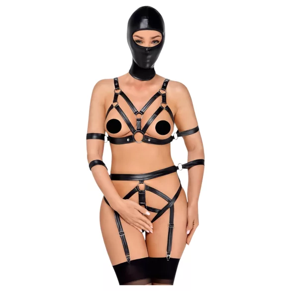 Bad Kitty - harnais corps et masque - noir - M