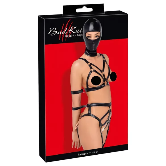Bad Kitty - harnais corps et masque - noir - L