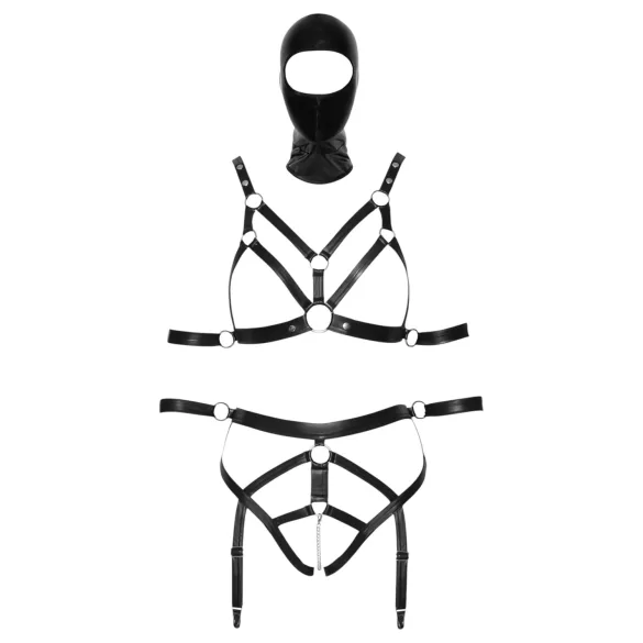 Bad Kitty - harnais corps et masque - noir - L