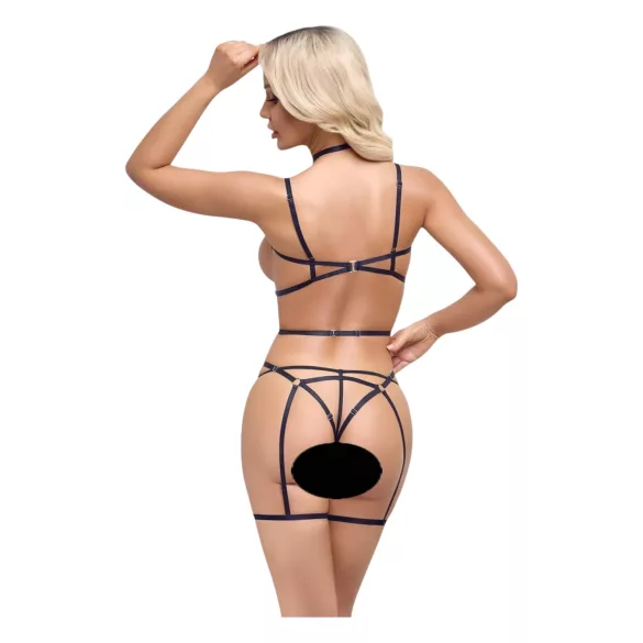 Cottelli - harnais corporel décoratif et string - noir - taille S-L