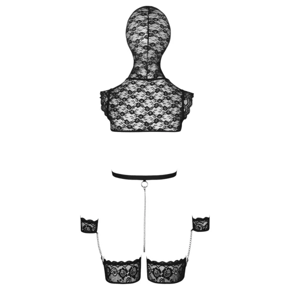 Bad Kitty - ensemble BDSM en dentelle (noir) - M