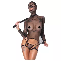   Bad Kitty - Set BDSM résille transparent avec fouet - noir - M
