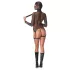 Bad Kitty - Ensemble BDSM en résille transparente avec fouet (noir) - M