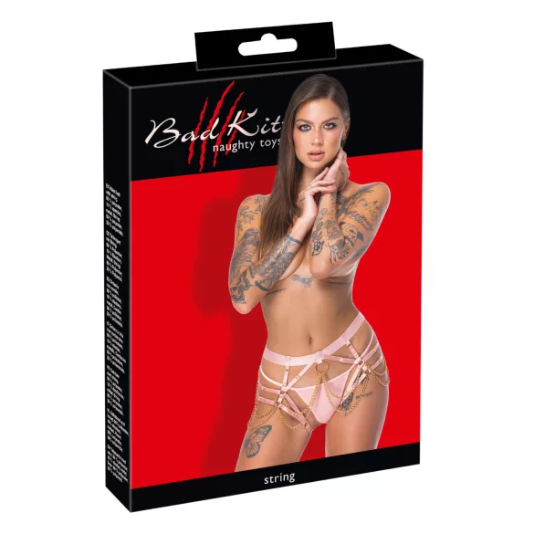 Bad Kitty - Harnais à chaînes avec string (rose)