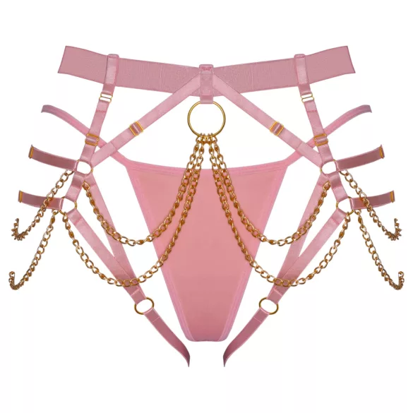 Bad Kitty - Harnais à chaînes avec string (rose)