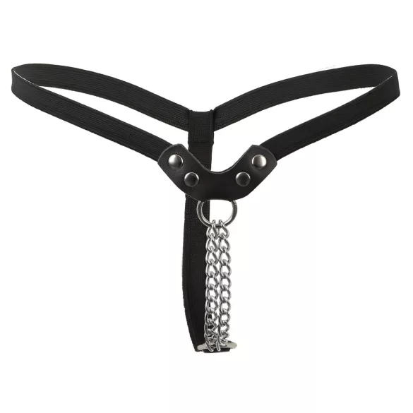 Fetish - string à rivets et chaînes - noir (S-L)
