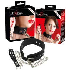 Bad Kitty - collier et laisse en silicone - noir
