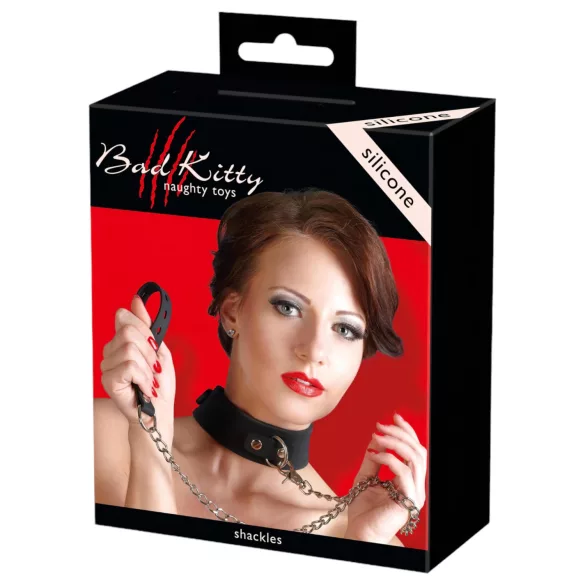 Bad Kitty - collier et laisse en silicone - noir
