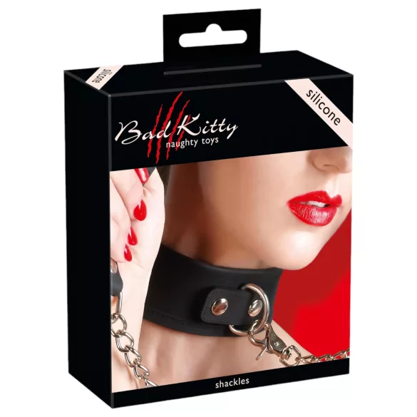 Bad Kitty - collier et laisse en silicone - noir