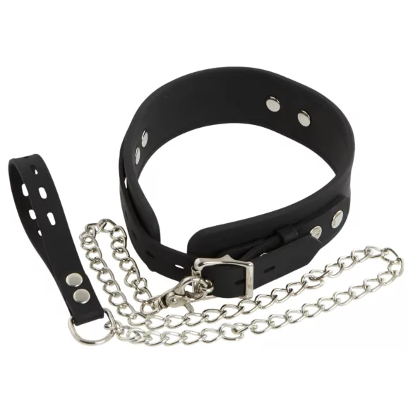 Bad Kitty - collier et laisse en silicone - noir