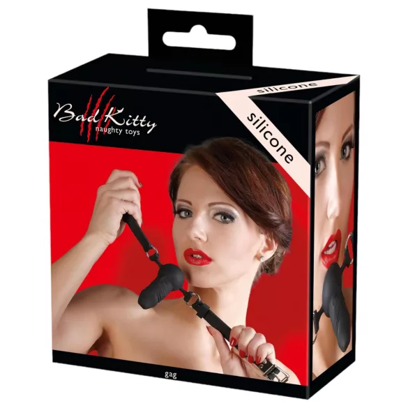 Bad Kitty - bâillon bouche avec petit gode - silicone noir
