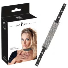 Bad Kitty - collier ras-du-cou strass - noir