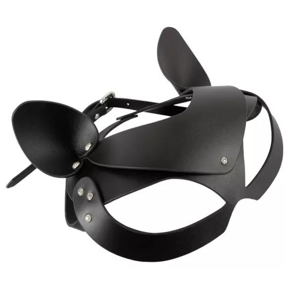 Bad Kitty - masque chat simili cuir strass - noir (S-L)