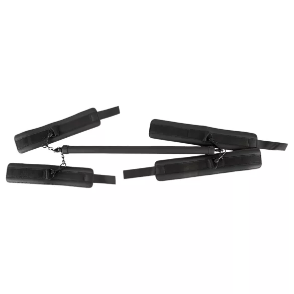 Fetish - barre d'attache simili cuir - set 6 pièces - noir
