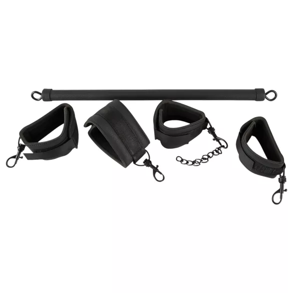 Fetish - barre d'attache simili cuir - set 6 pièces - noir