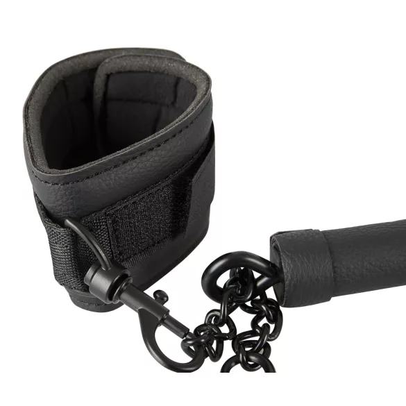 Fetish - barre d'attache simili cuir - set 6 pièces - noir