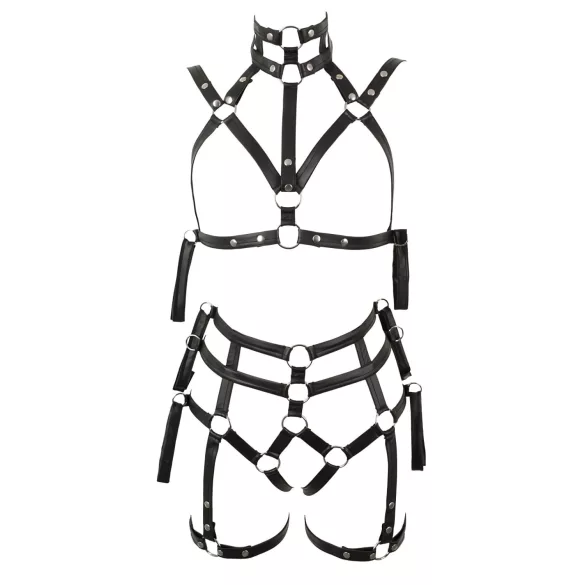 Bad Kitty - ensemble harnais et soutien-gorge bondage (noir) - L/XL
