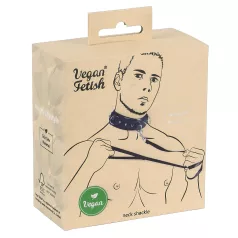   Vegan Fetish - collier à clous avec laisse - simili cuir noir