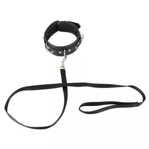 Vegan Fetish - collier à clous avec laisse - simili cuir noir