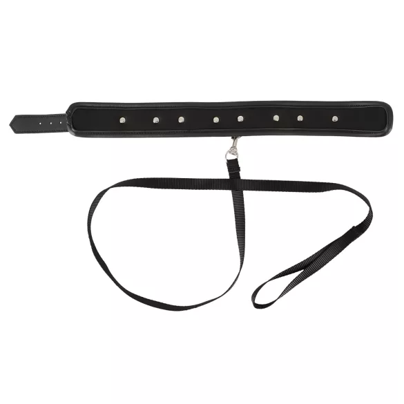 Vegan Fetish - collier à clous avec laisse - simili cuir noir