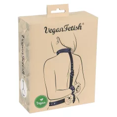 Vegan Fetish - menottes poignets dos - simili cuir noir