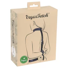 Vegan Fetish - menottes poignets dos - simili cuir noir