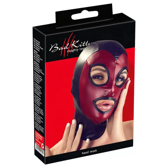 Bad Kitty - masque fellation brillant - rouge (S-L)