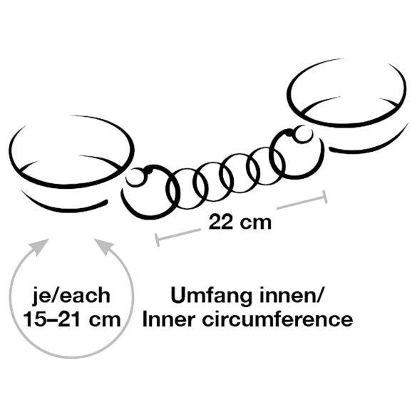 Bad Kitty - menottes avec chaîne - noir et or rose