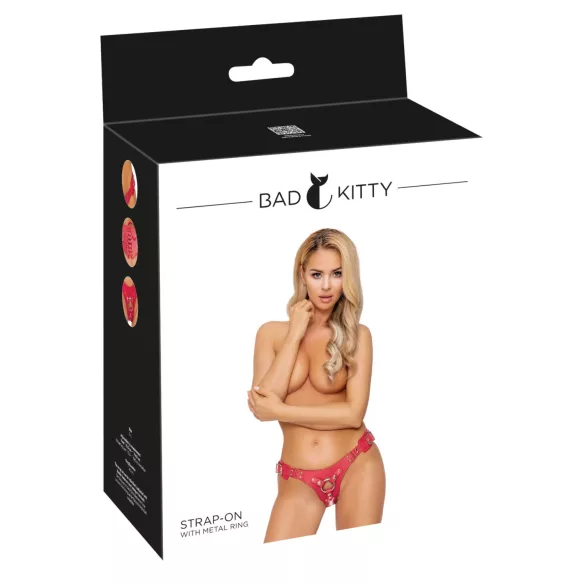 Bad Kitty - harnais pour gode-ceinture - réglable - rouge