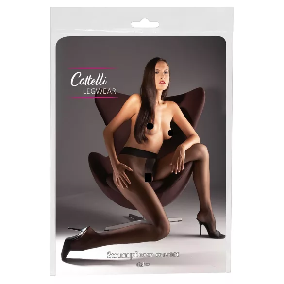 Cottelli - Bas jarretières effet satin - noir