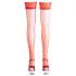 Cottelli - Bas autofixants satinés - rouge - 5/XL