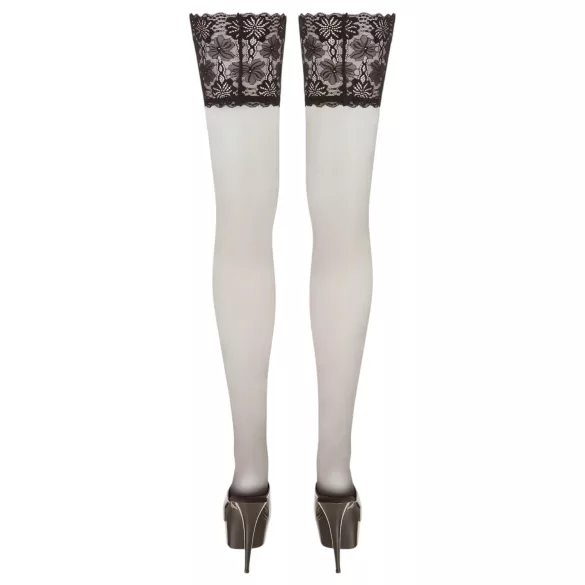 Cottelli Plus Size - bas jarretelles dentelle 15cm (noir)
