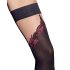 Cottelli - Bas jarretière noire à broderie effet double - 3