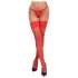 Cottelli - bas autofixants dentelle fleurie - rouge
